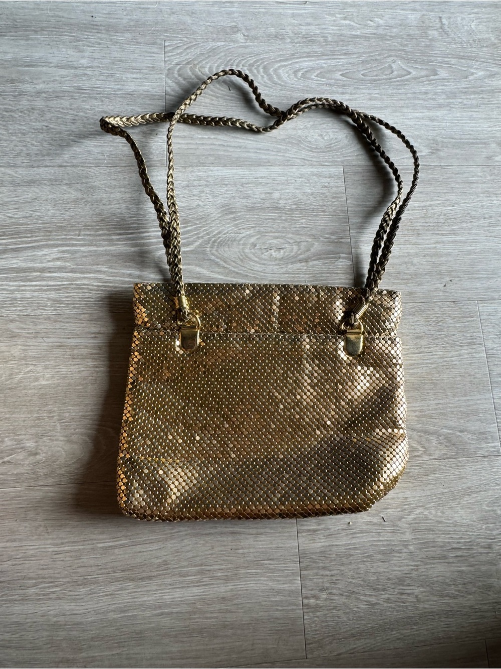 Vintage Y&S Original Art deco Disco Gold Mesh Handbag